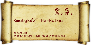 Kmetykó Herkules névjegykártya